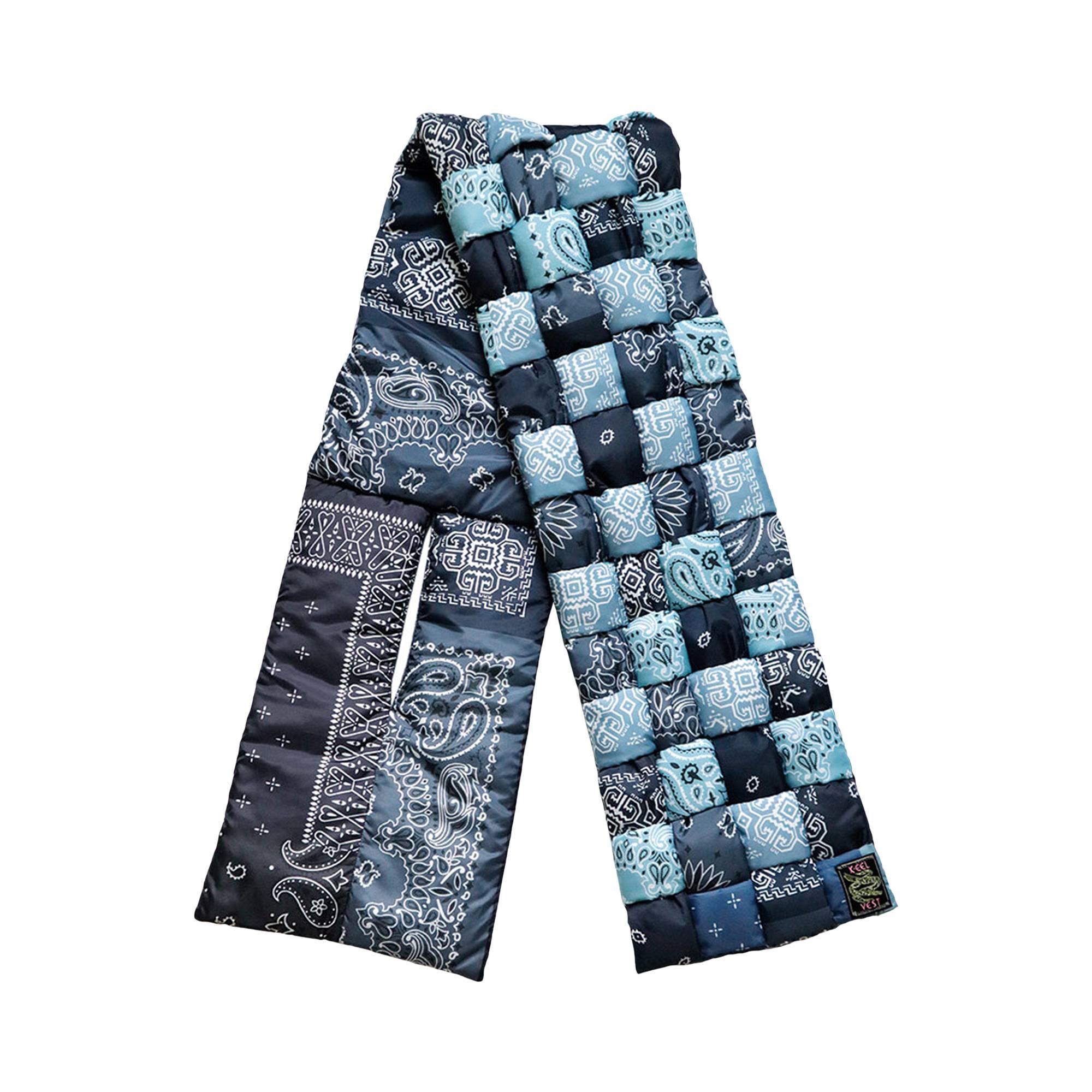 Kapital Bandana Print Nylon Keel Weaving Scarf 'Navy' - 1