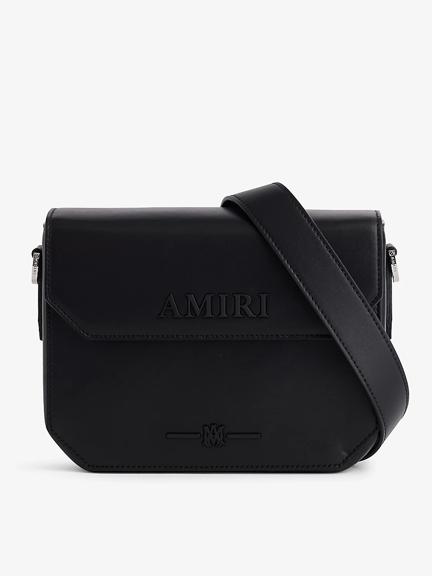 Logo-embellished leather cross-body bag - 1