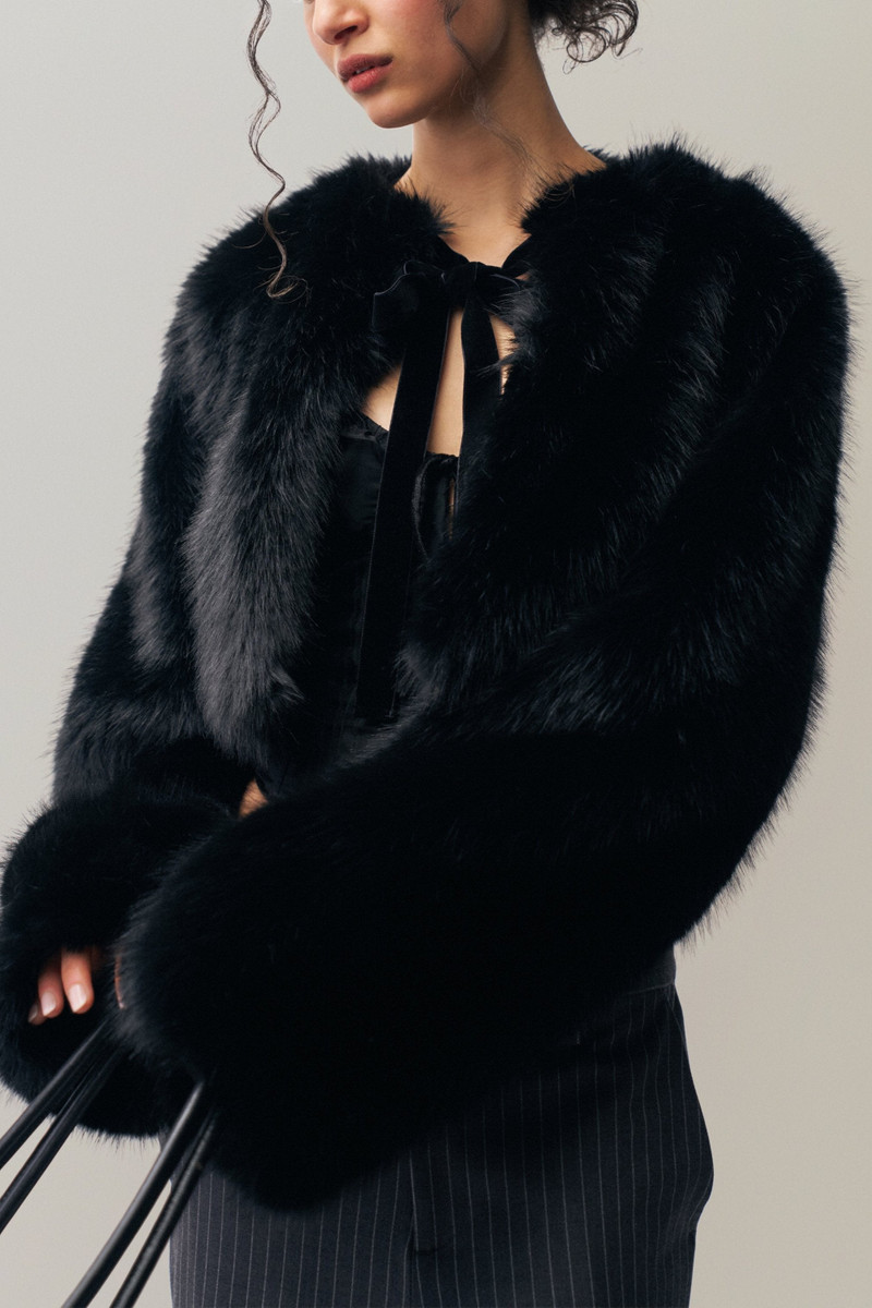 GUIZIO ALYANA FAUX FUR JACKET outlook