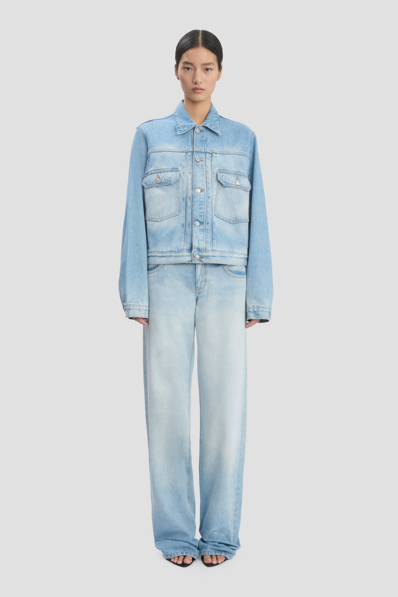 Victoria Beckham Denim Trucker Jacket In Heritage Blue outlook