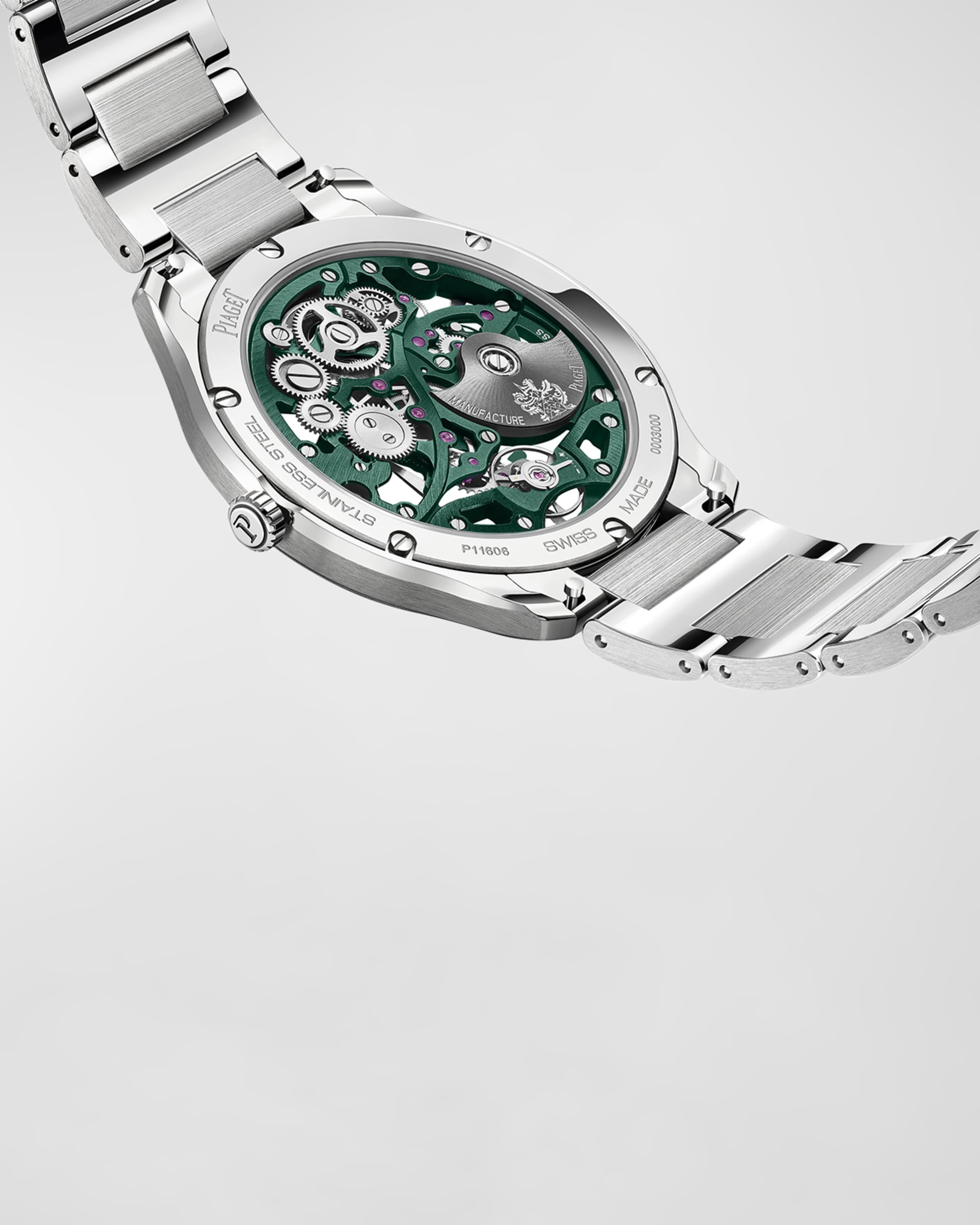 Polo 42mm Stainless Steel Green Skeleton Watch - 5