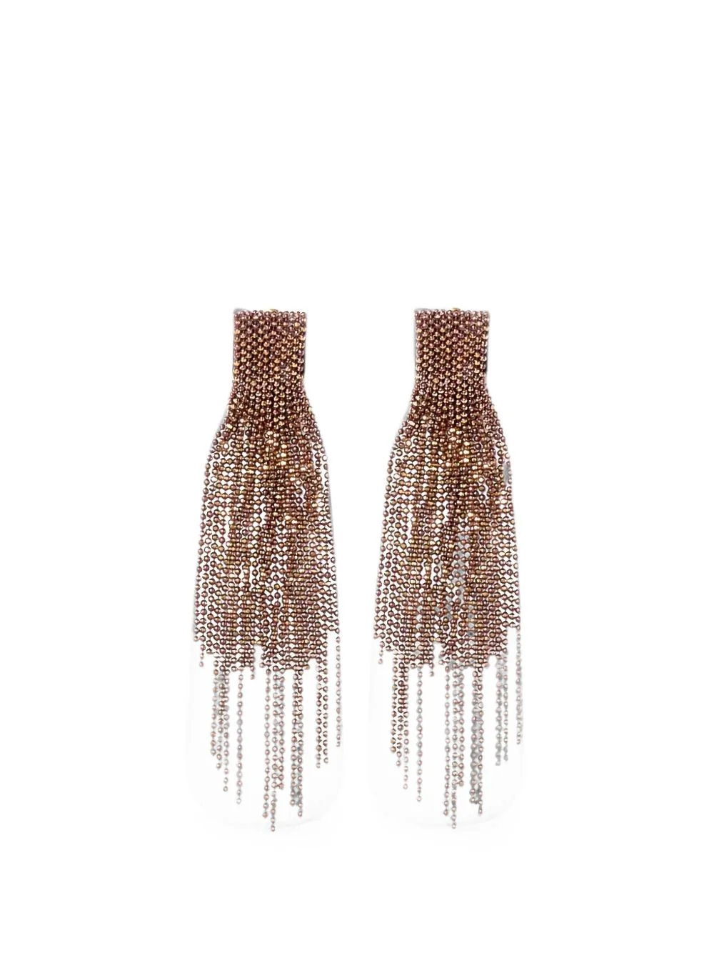 Filo beaded fringed earrings - 1