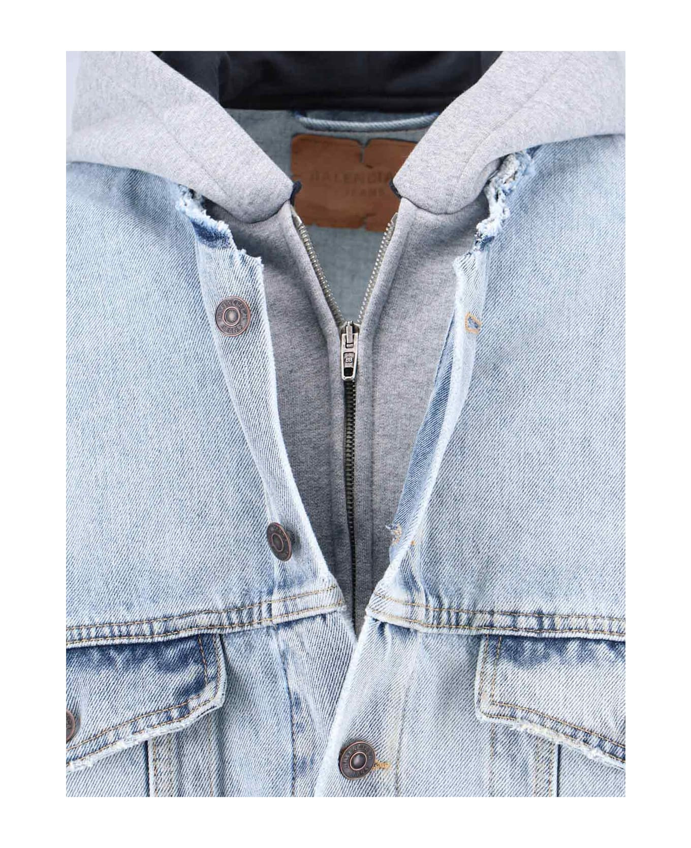 Denim Sweatshirt Jacket - 4