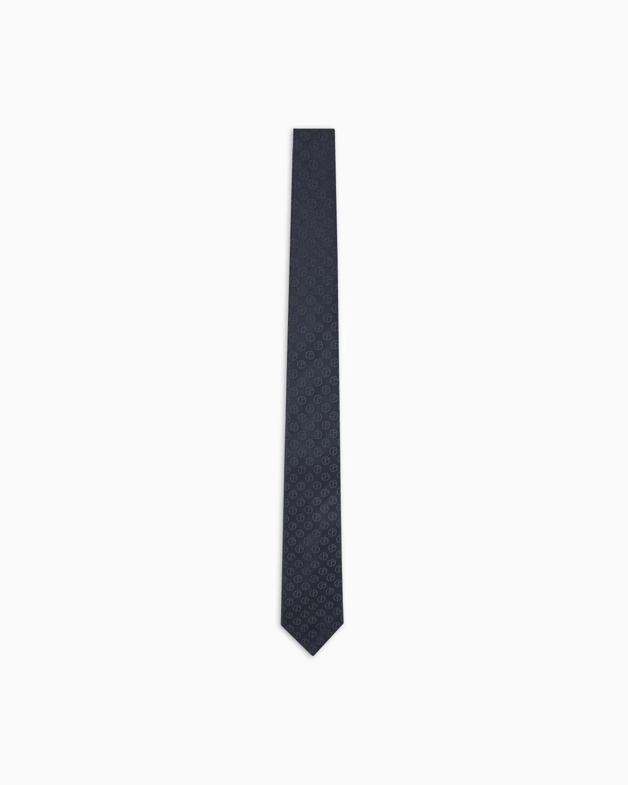 PURE SILK TIE WITH JACQUARD MONOGRAM - 1