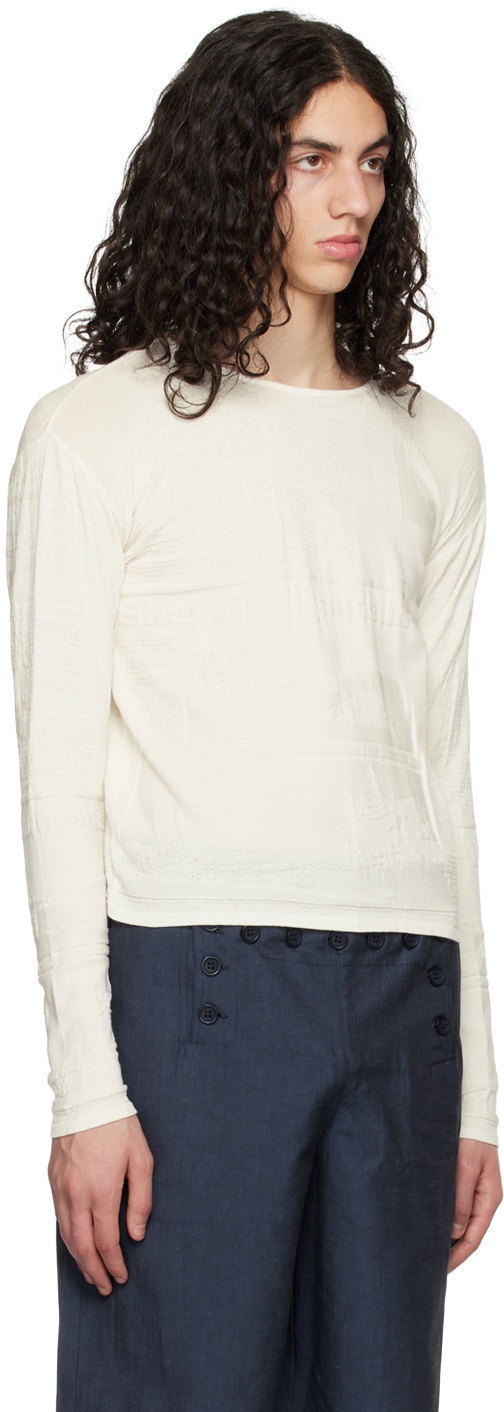 【2024年製 新品】 SERAPIS REVERSIBLE | T-Shirt Sleeve Long Embossed White トップス