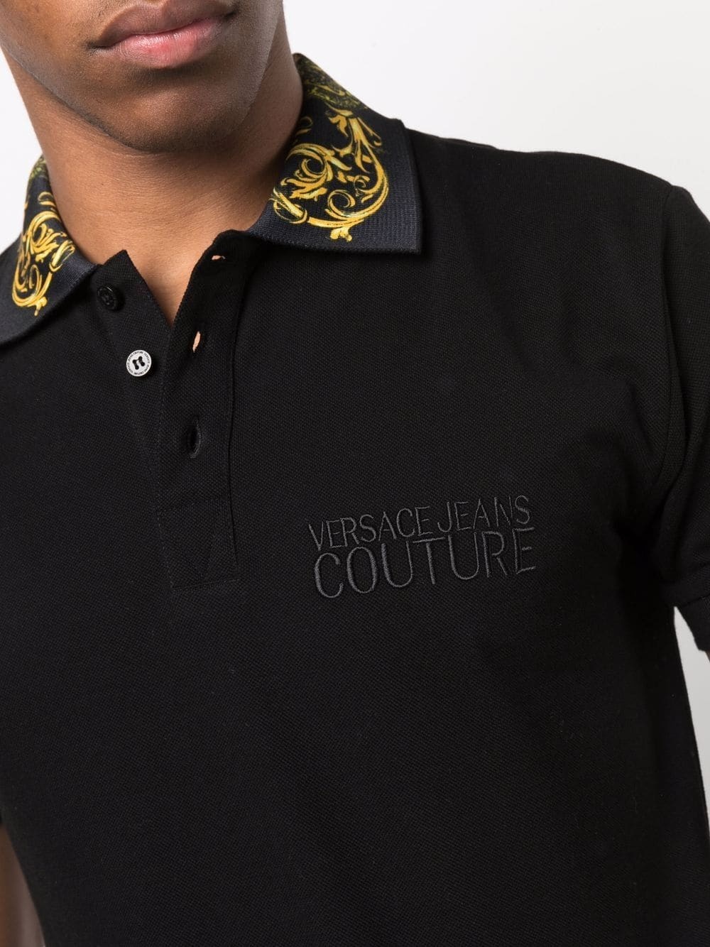 baroque-collar logo polo shirt - 5