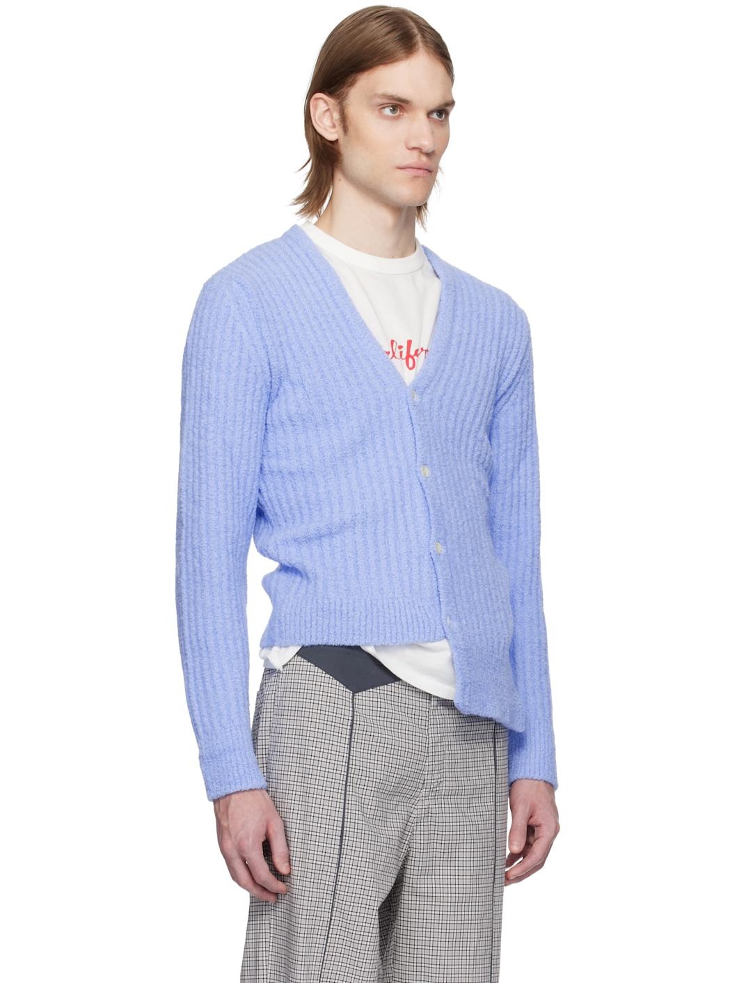 Blue Cozy Asymmetric Cardigan - 2