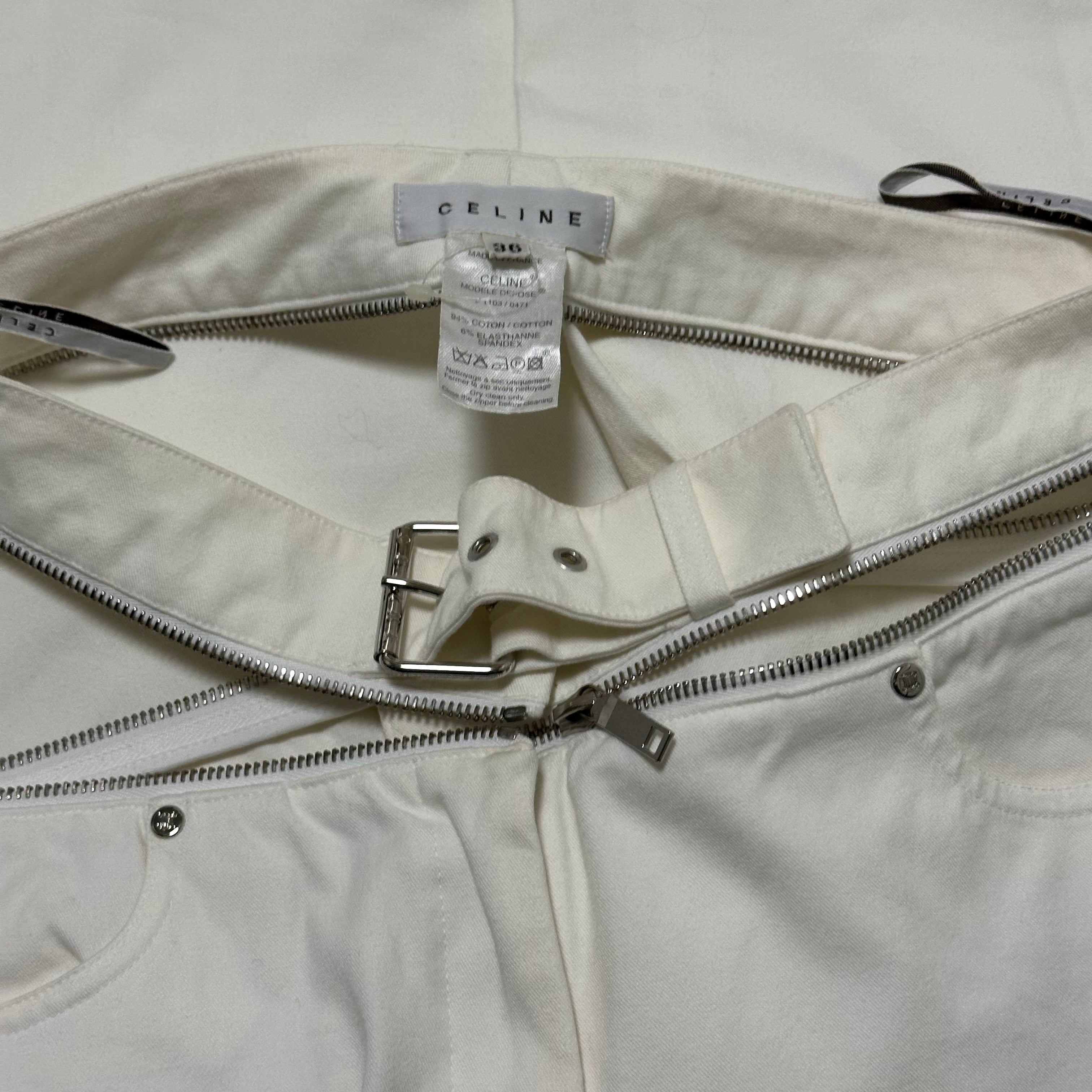 CELINE Zip Detail Cropped Straight Leg Pants - 6