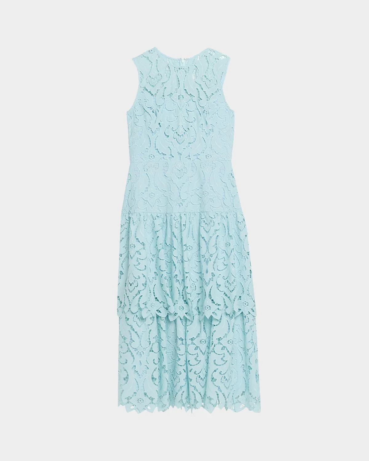 Mia Sleeveless Tiered Lace Midi Dress - 1