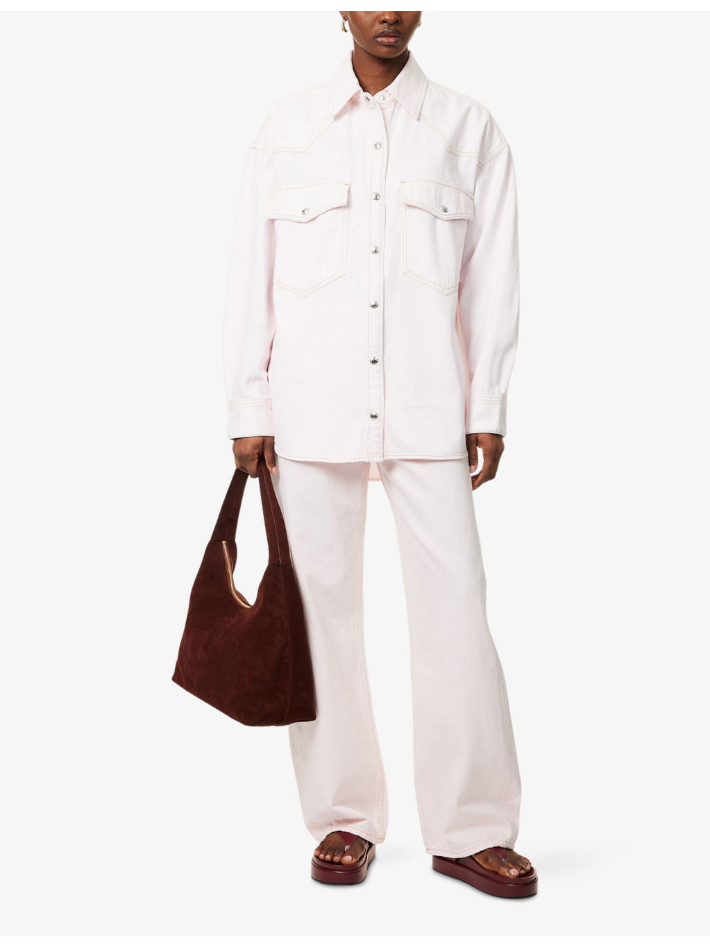 Lotta Garment-Dyed Wash Relaxed Denim Shirt - 2