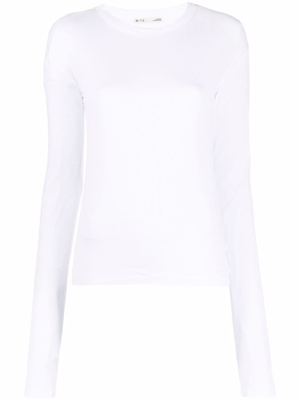 long-sleeve semi-sheer top - 1