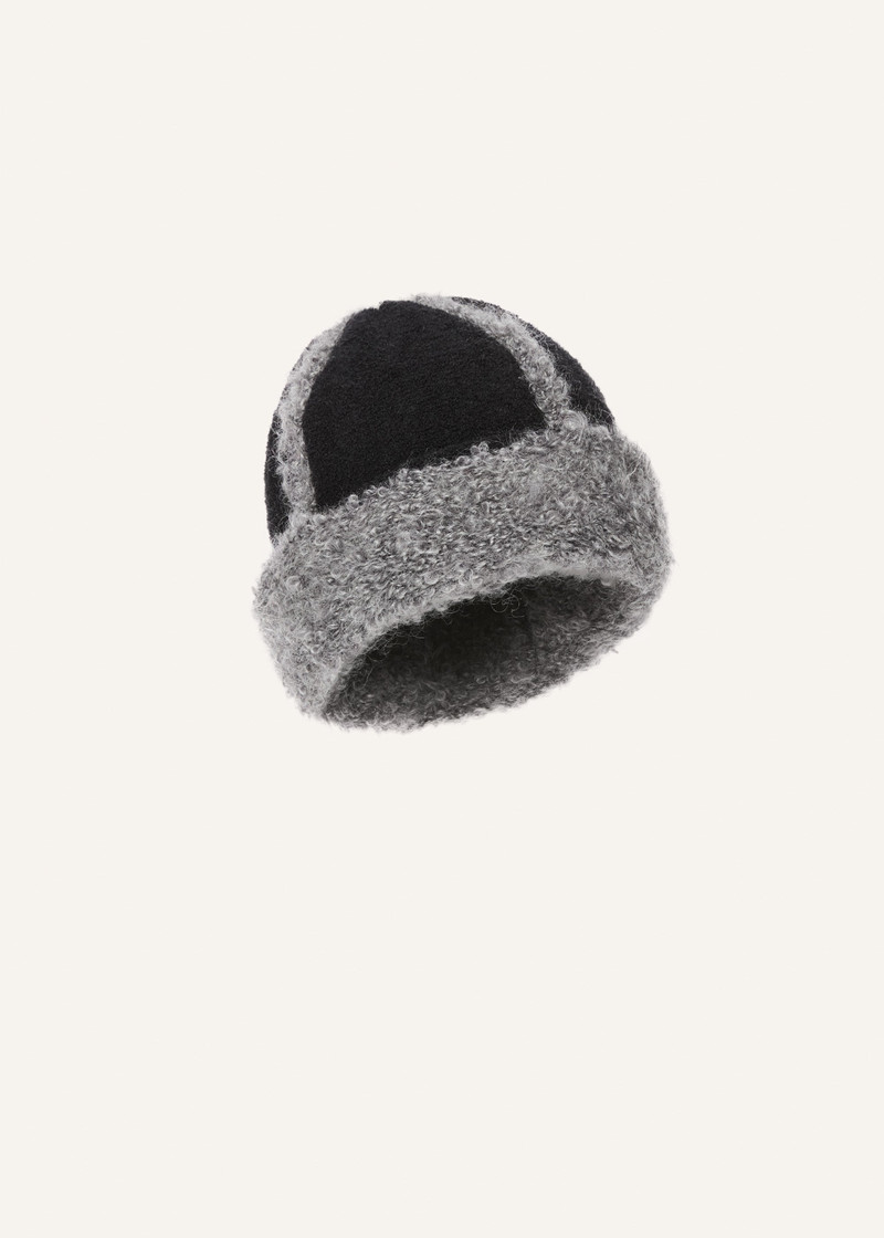 MAGDA BUTRYM Wool and mohair shearling hat in black outlook