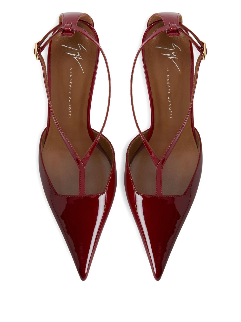 85mm T-strap pointed-toe pumps - 3