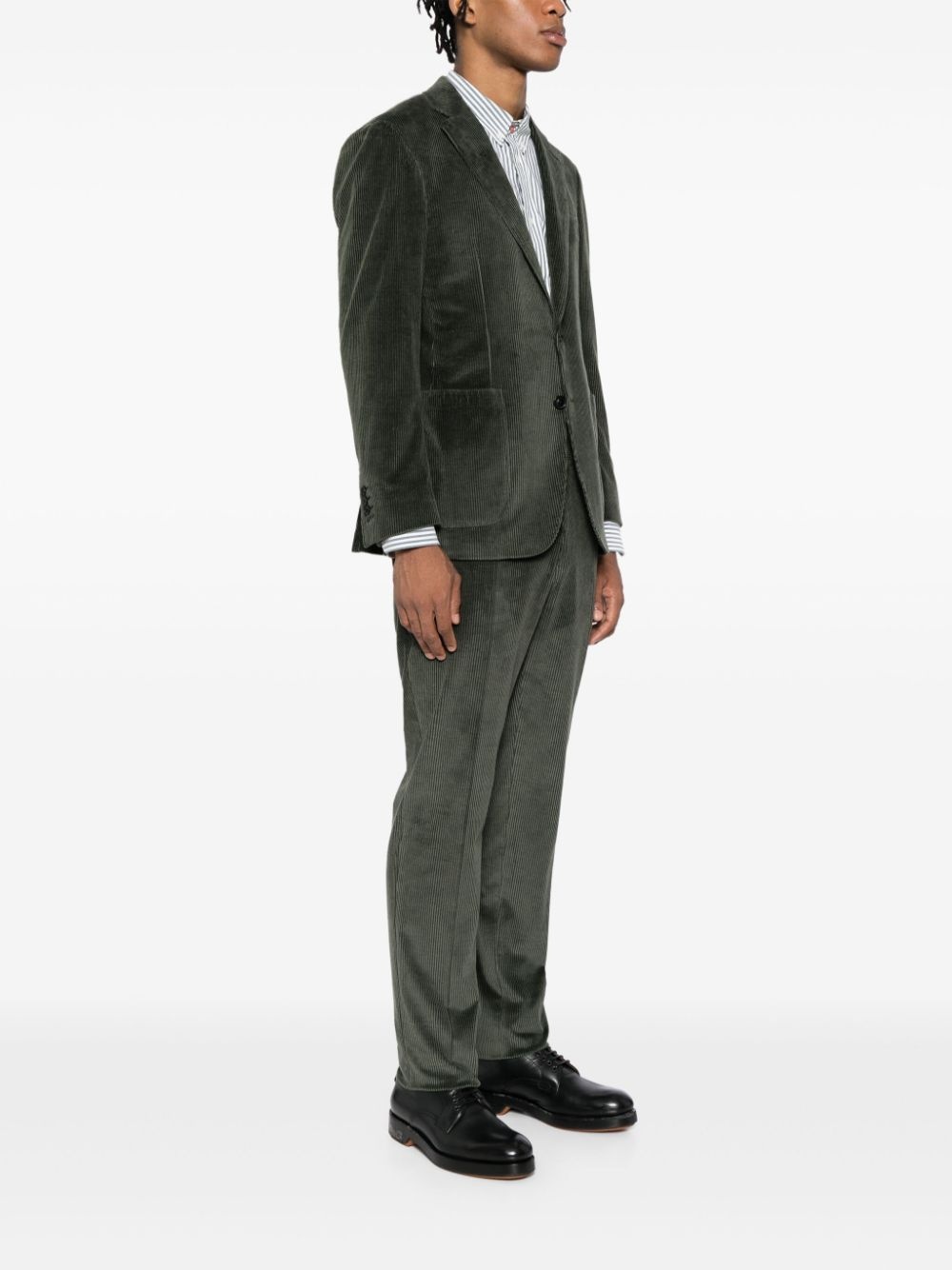 corduroy single-breasted suit - 3