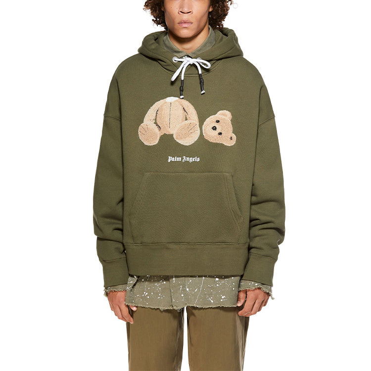 Palm Angels SS21 Bear Hoodie 'Military Brown' PMBB058R21FLE0015660 - 3