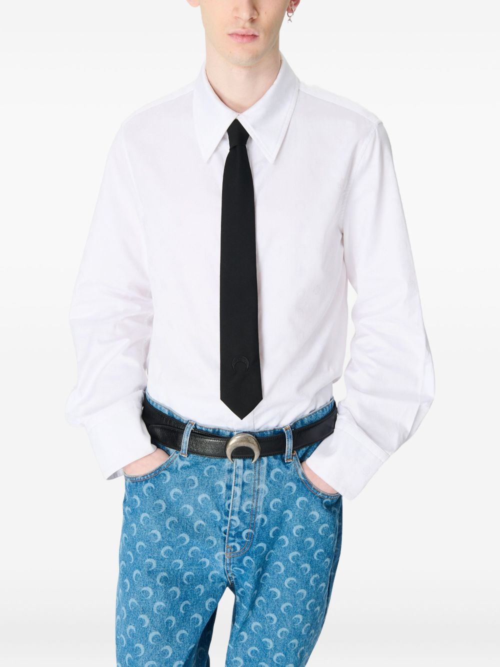 logo-patch cotton shirt - 2