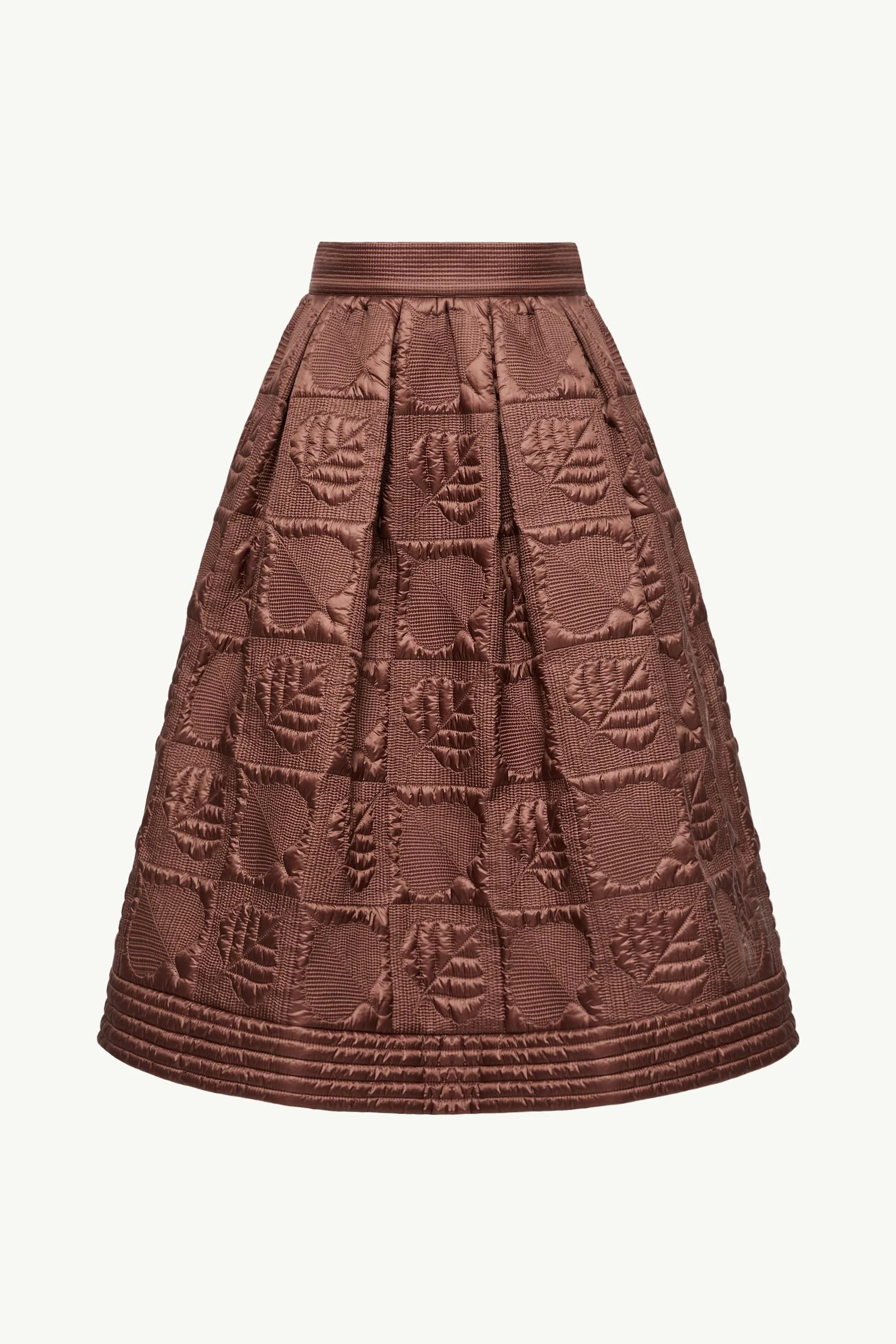 Leaf-Quilted Padded A-Line Skirt - 1