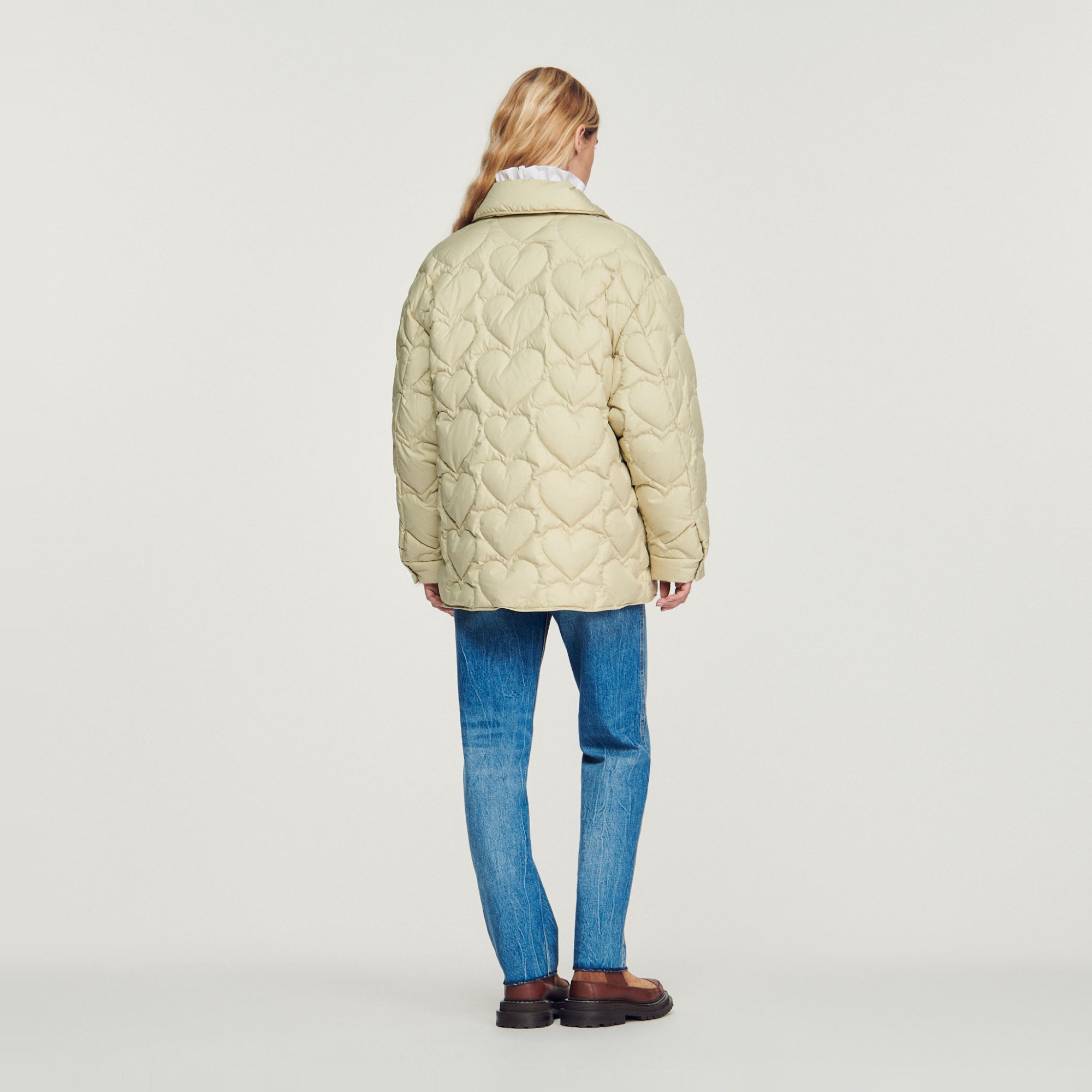Oversized padded jacket with hearts - 6