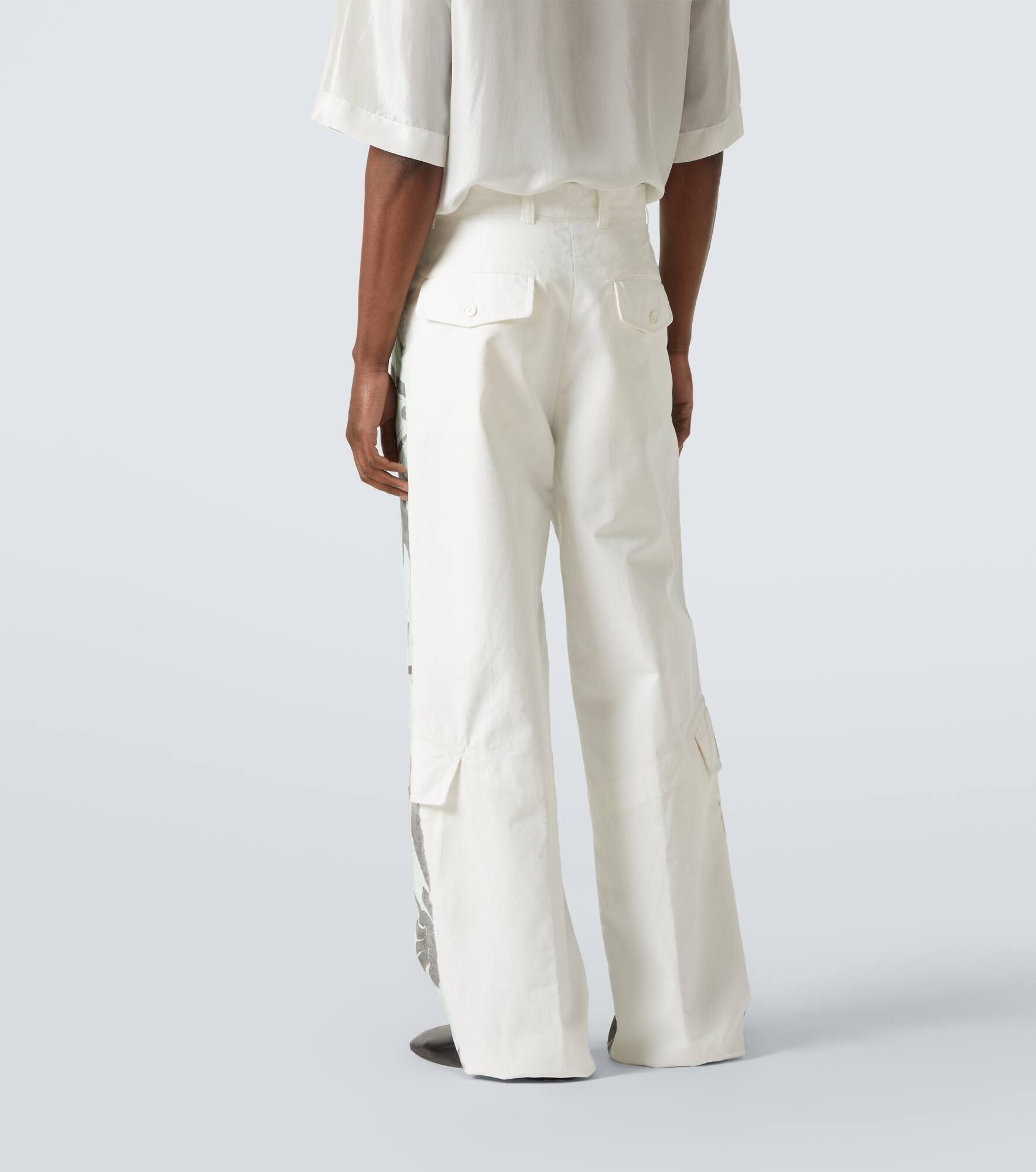Floral cotton wide-leg pants - 4