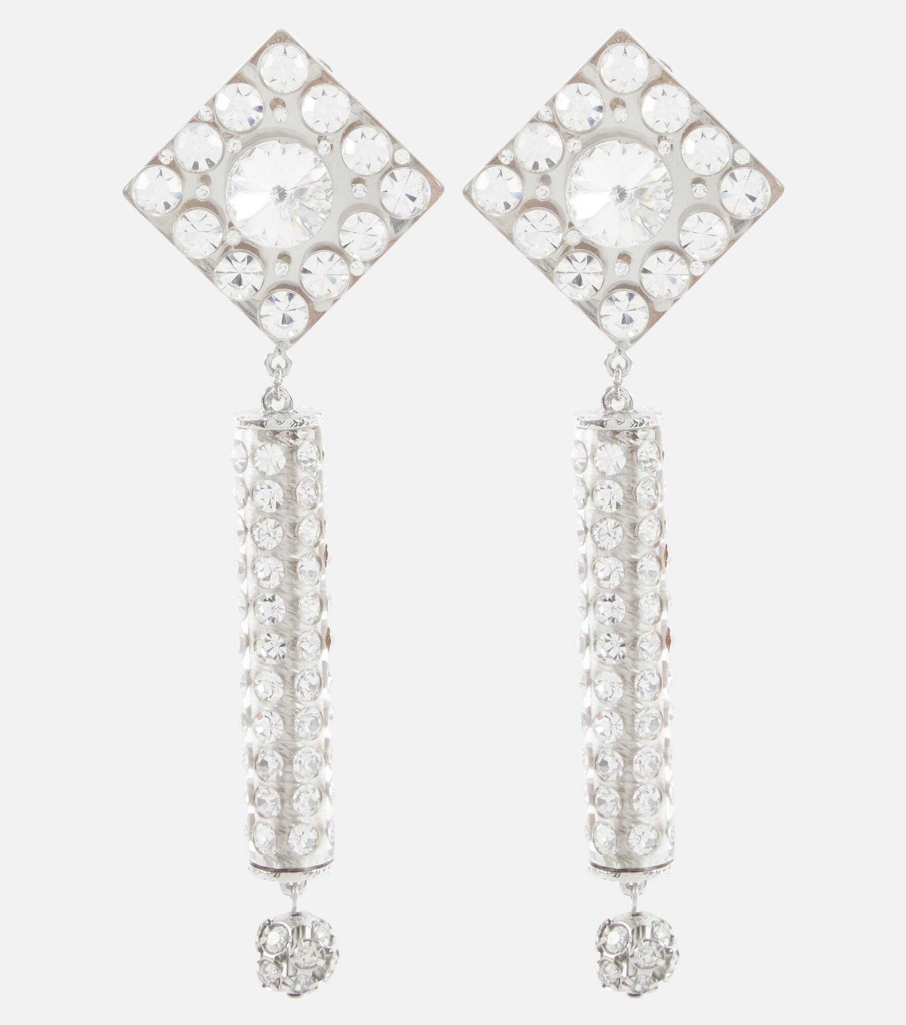 Crystal-embellished clip-on earrings - 1