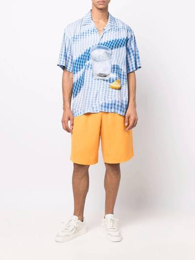 JACQUEMUS tablecloth-motif short-sleeved shirt outlook