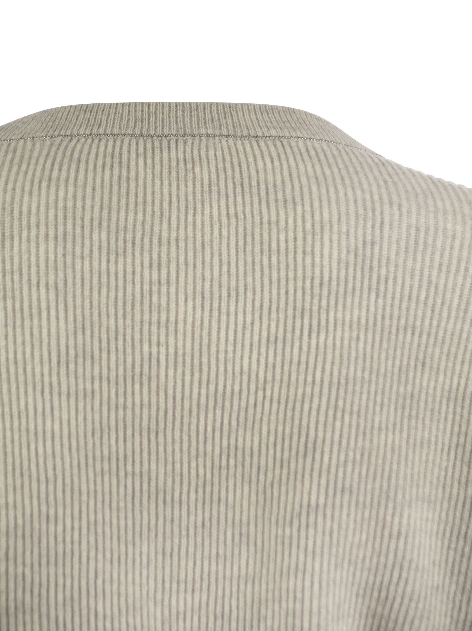 Brunello Cucinelli Women English Rib Cashmere Sweater With Monile - 4