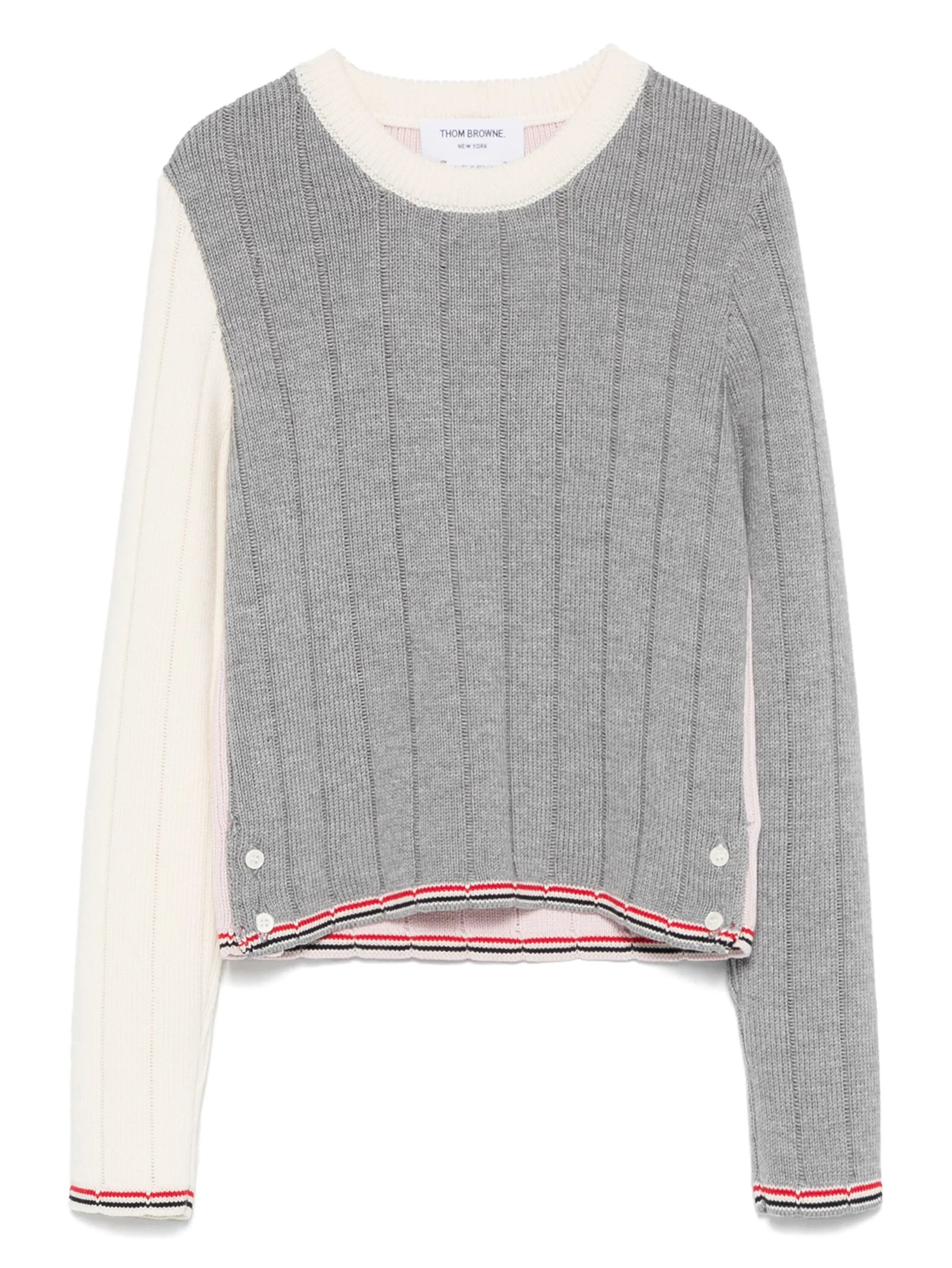 virgin wool ribbed jumper - 1