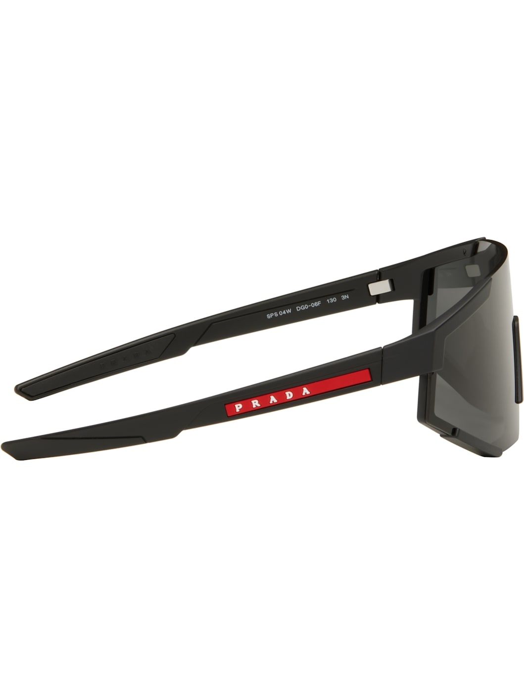 Black 'Prada' Linea Rossa Impavid Sunglasses - 4