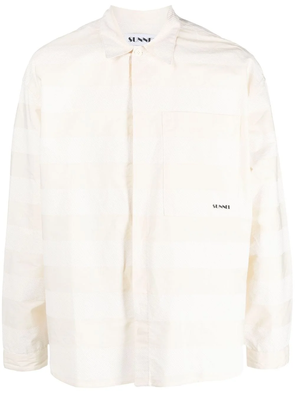 stripe-pattern cotton shirt - 1