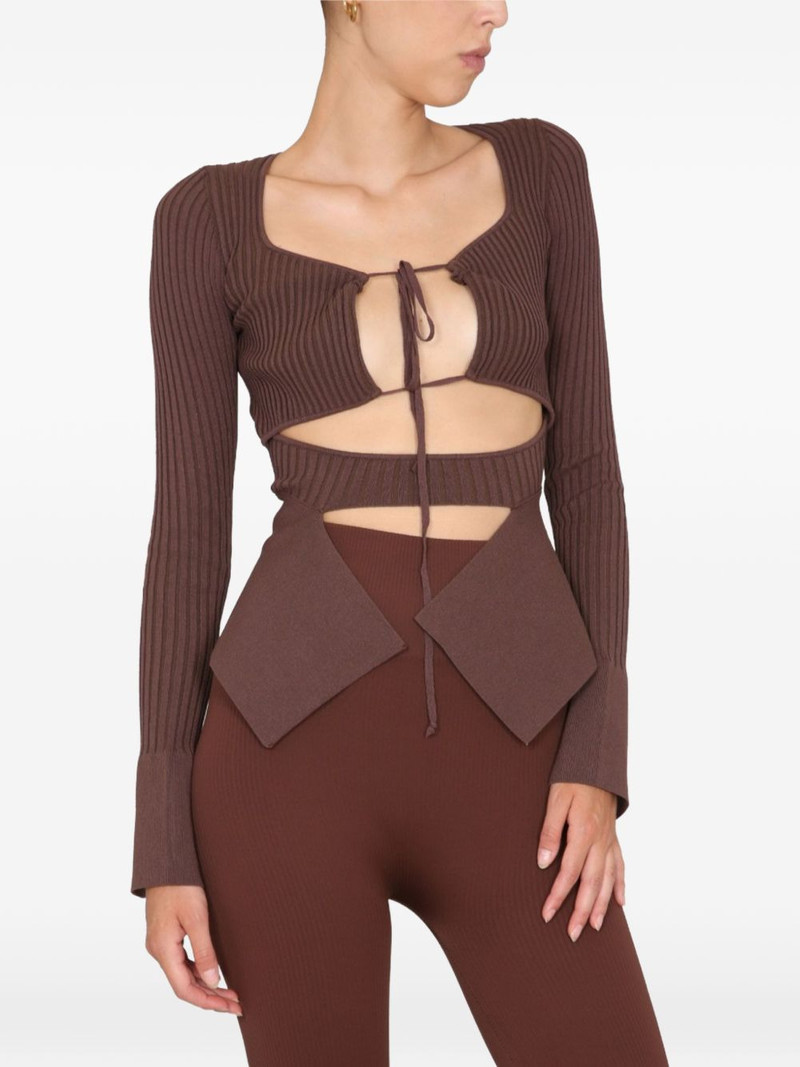 tie-front ribbed top 1