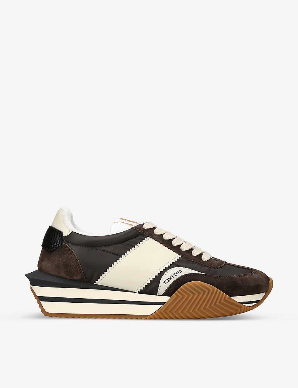 James panelled leather and nylon low-top trainers - 1