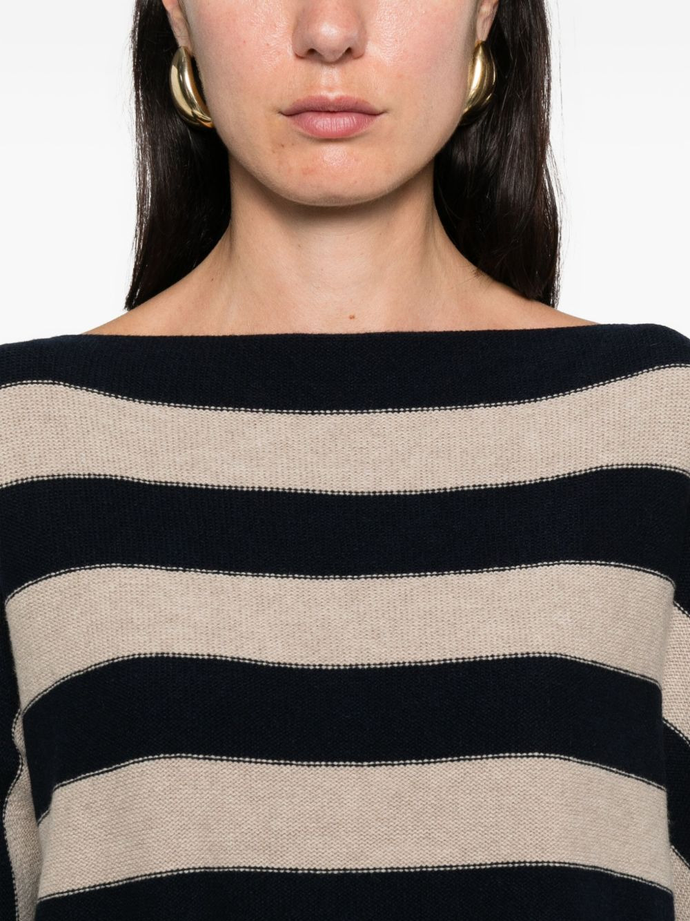 boat-neck striped sweater - 5