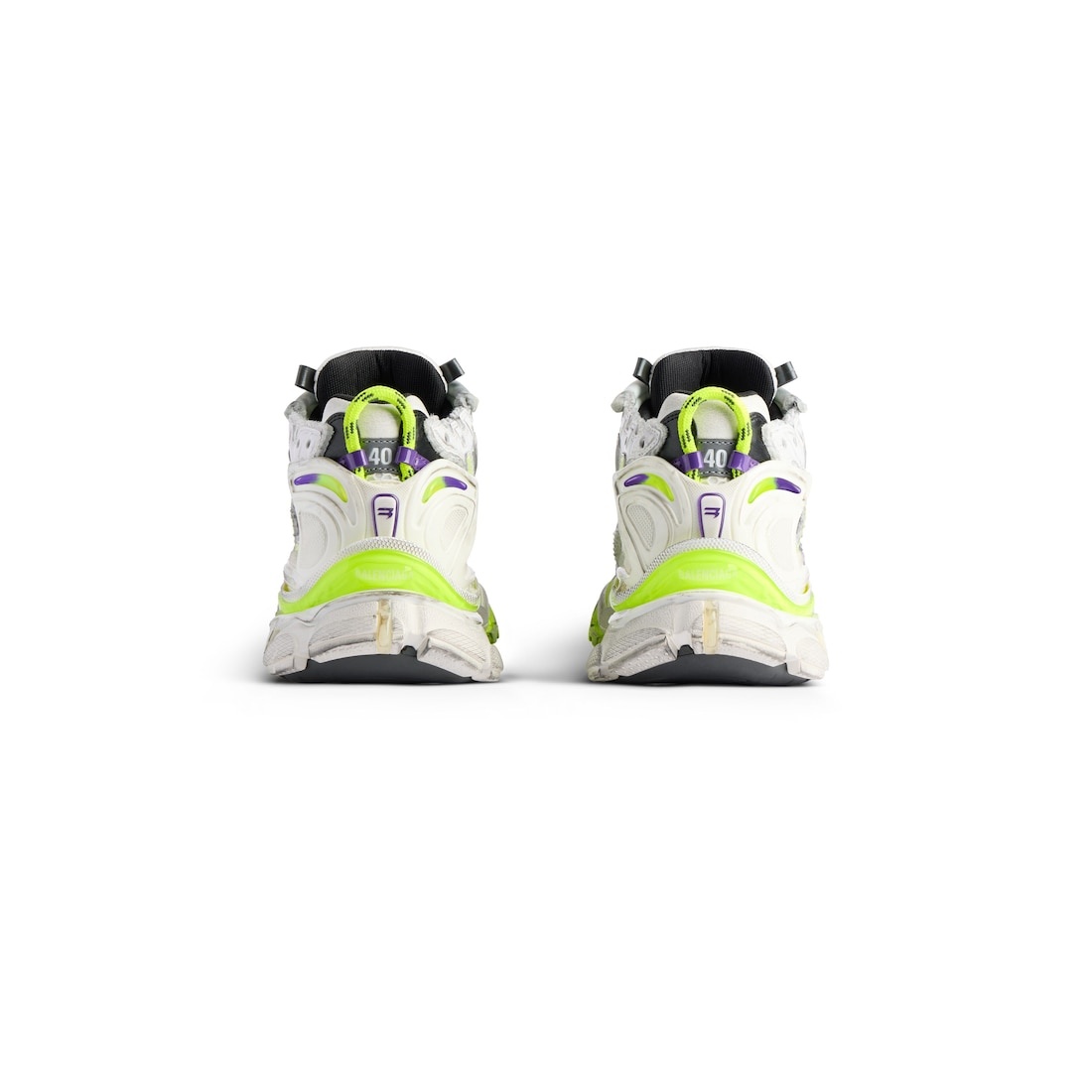 Women's Runner Sneaker  in White/neon Yellow/grey/purple - 5