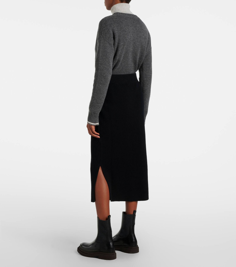 Wool, cashmere and silk midi skirt 3