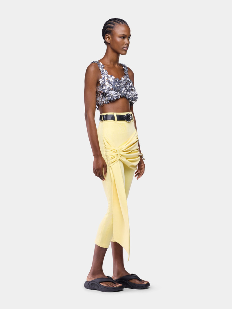 rabanne CAPRI PANT IN YELLOW COTTON WITH FRILL DETAILING outlook