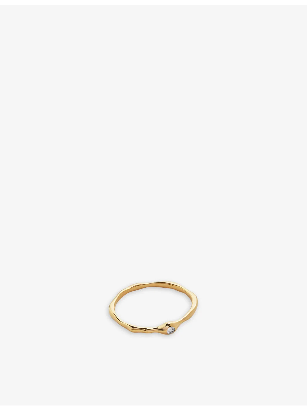 Siren Mini 18ct Yellow Gold-Plated Vermeil Sterling Silver And 0.006ct Lab-Grown Diamond Ring - 1