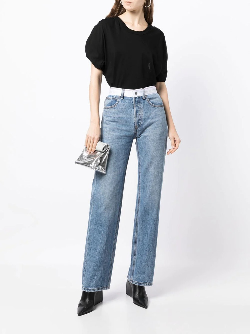 Alexander Wang gathered-sleeve detail T-shirt outlook
