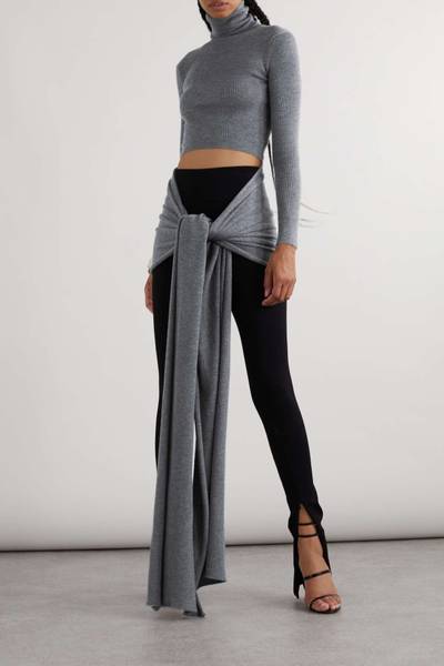 Alaïa Tie-detailed cashmere and silk-blend turtleneck sweater outlook