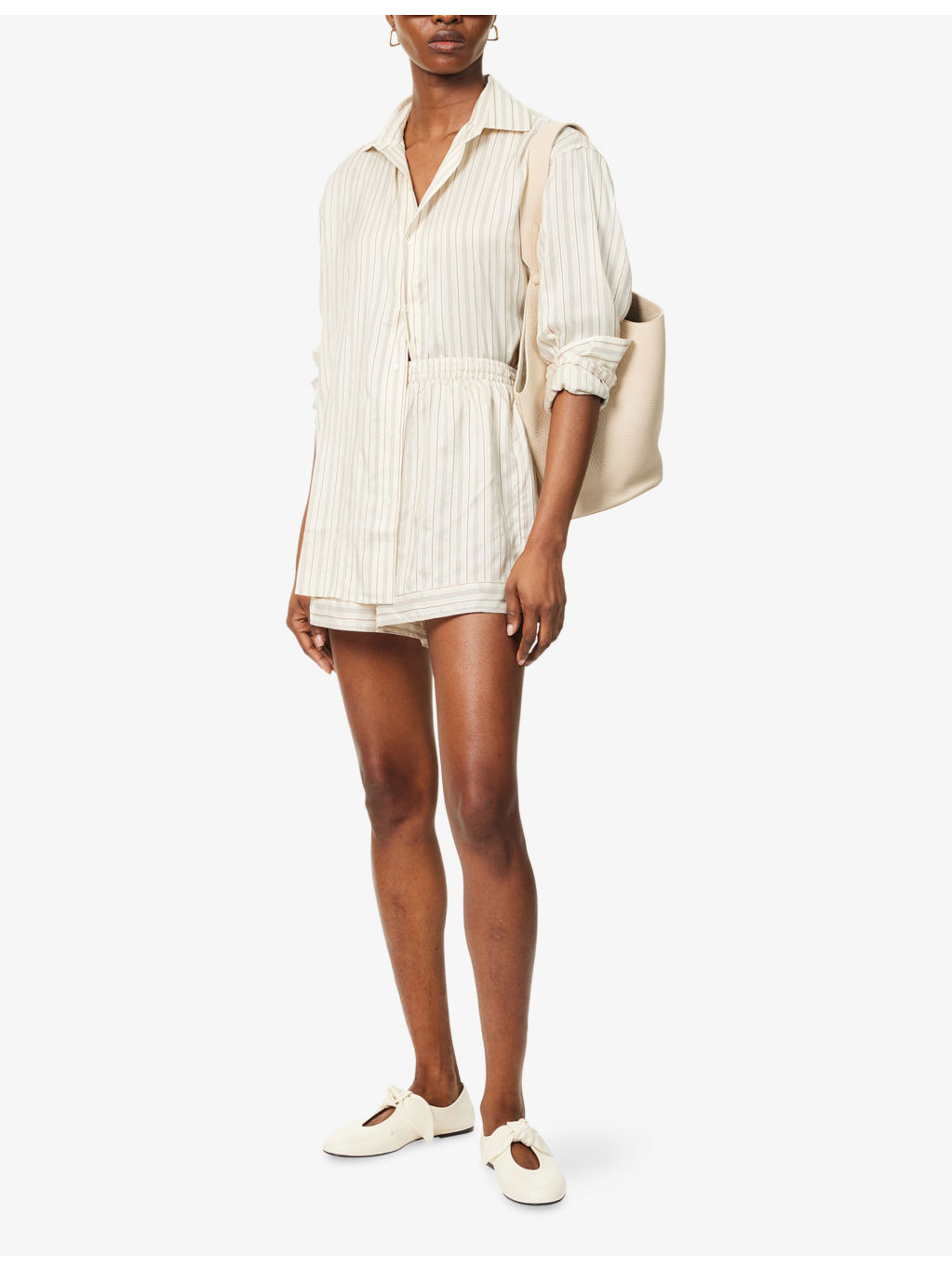 Wensu Striped Silk Shorts - 2
