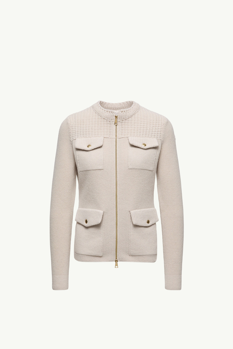 Padded Wool Zip-Up Cardigan 1