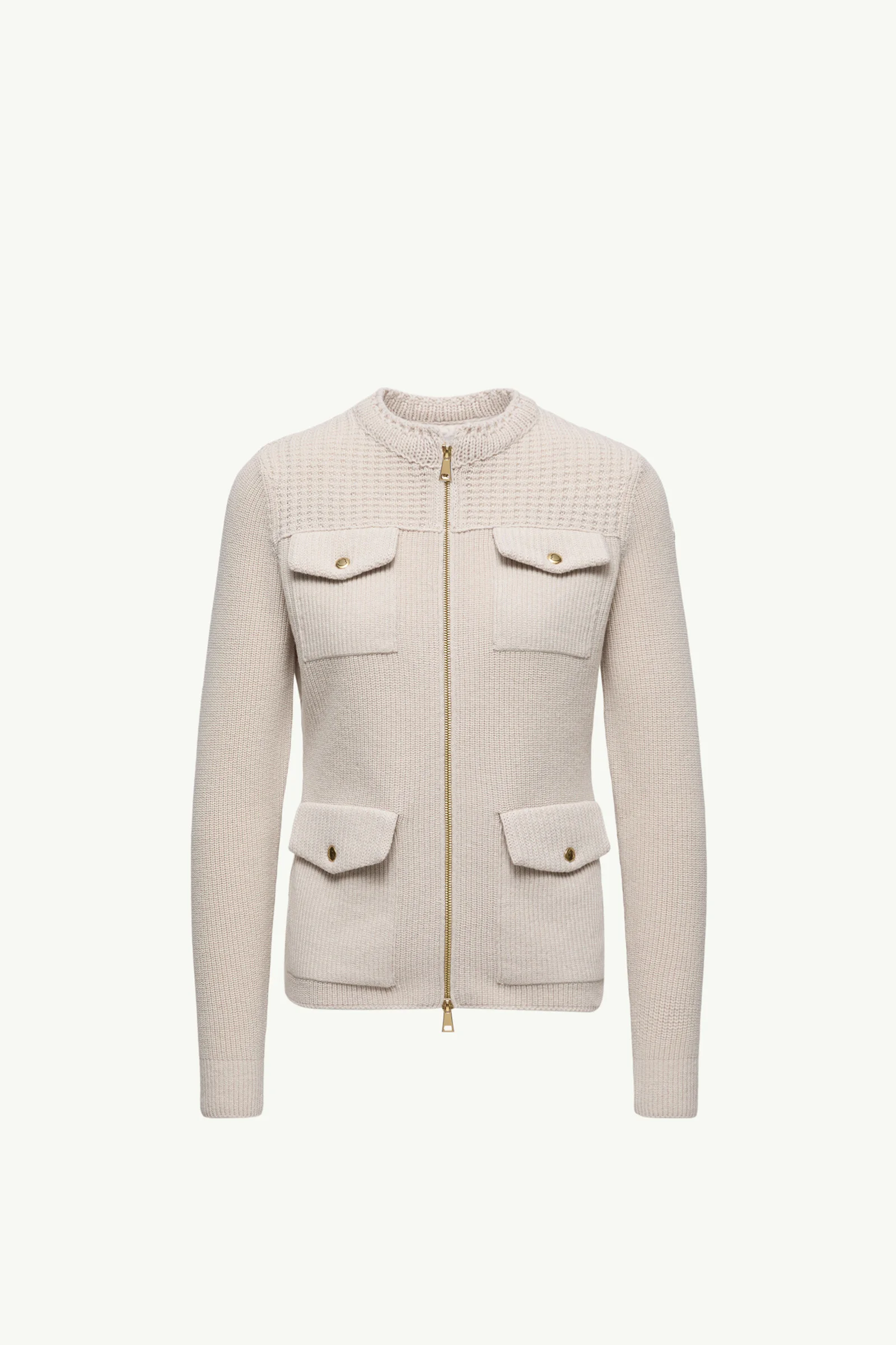 Padded Wool Zip-Up Cardigan - 1