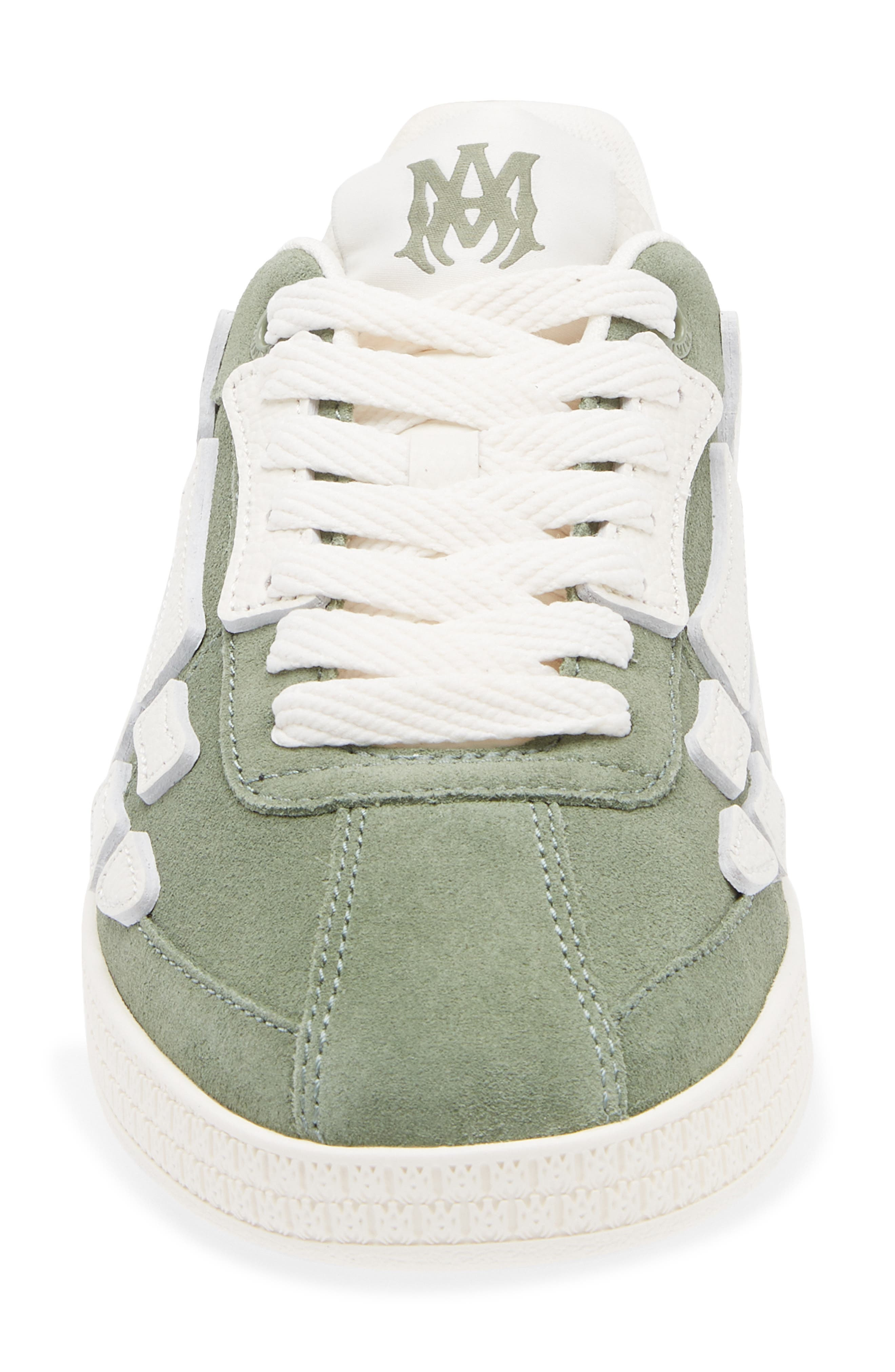 AMIRI Pacific Bones Suede Sneaker in Olive at Nordstrom - 4