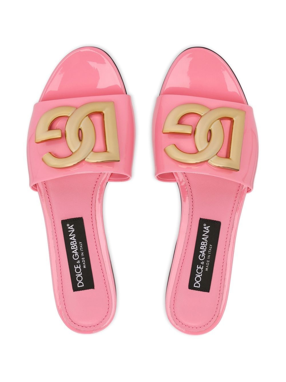 DG-logo patent leather sandals - 4