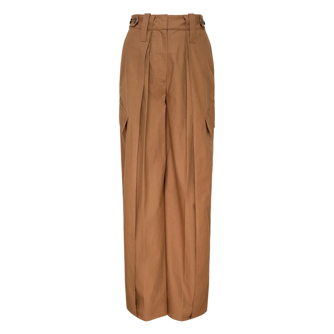 Washed Cotton Layered Cargo Pants - 1