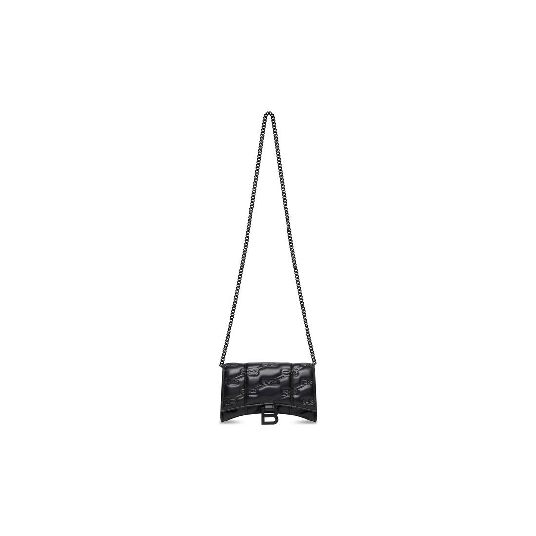 Women's Hourglass Wallet With Chain Bb Monogram in Black - 1