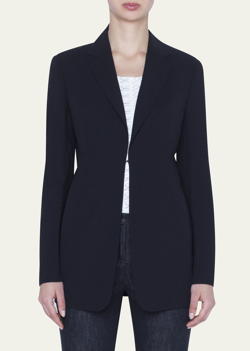 AKRIS Odette Long Wool Blazer Jacket outlook