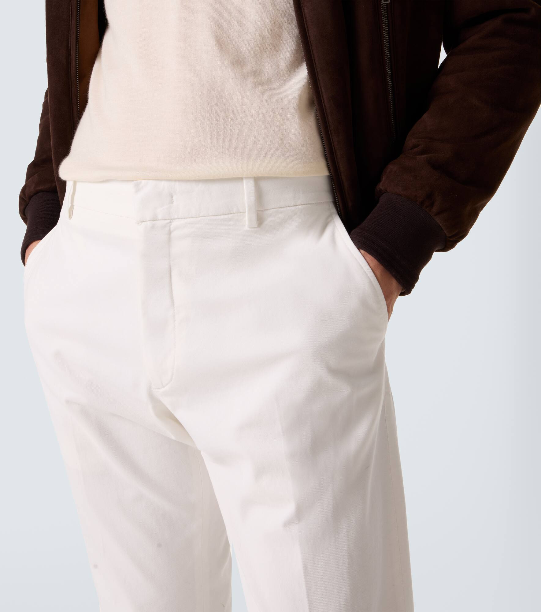 Cotton-blend slim pants - 5