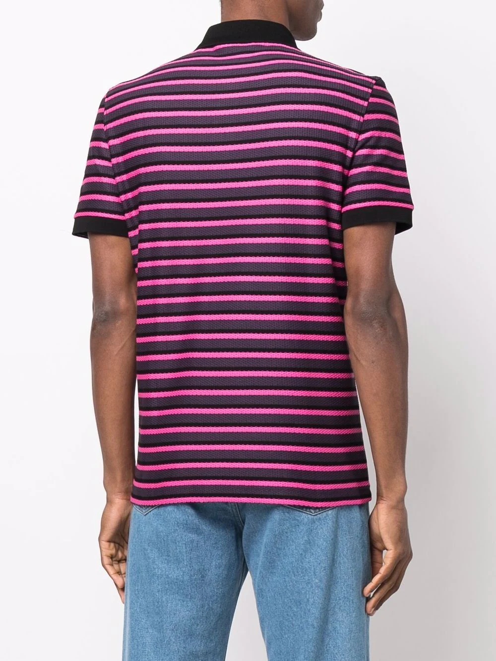 striped short-sleeve polo shirt - 4