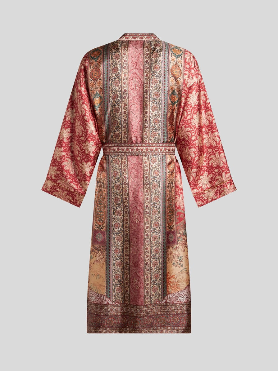 SILK ROBE WITH PLACED PRINT - 6