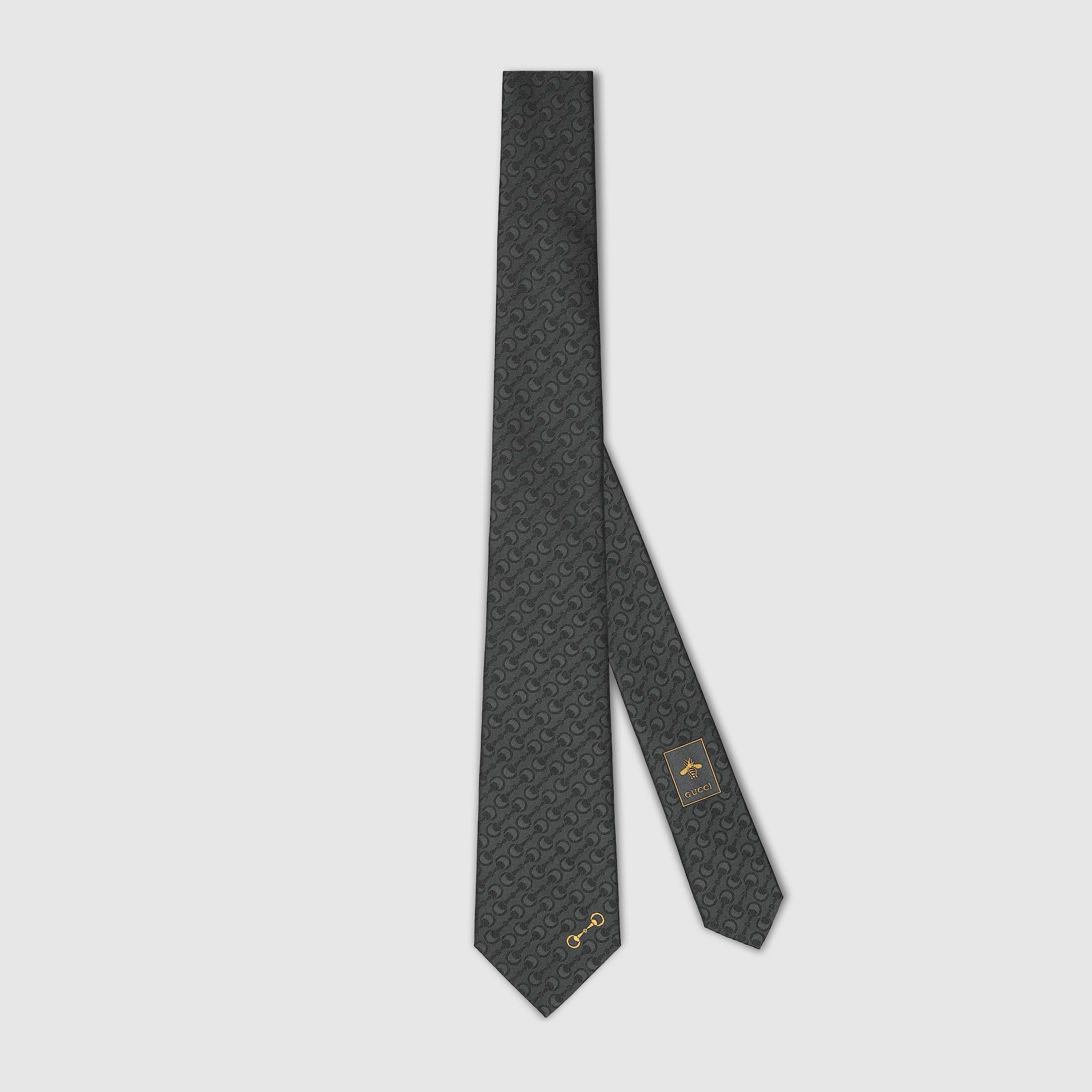 Horsebit silk jacquard tie - 1